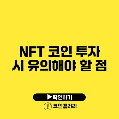 NFT 코인 투자 시 유의해야 할 점