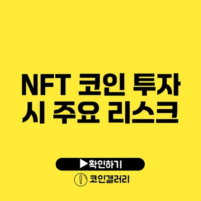 NFT 코인 투자 시 주요 리스크