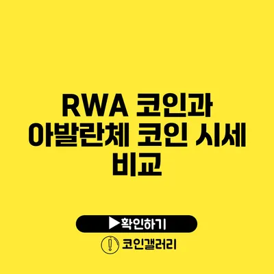 RWA 코인과 아발란체 코인 시세 비교