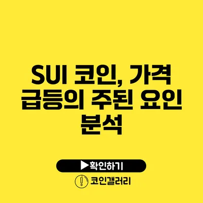 SUI 코인, 가격 급등의 주된 요인 분석