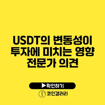 USDT의 변동성이 투자에 미치는 영향: 전문가 의견