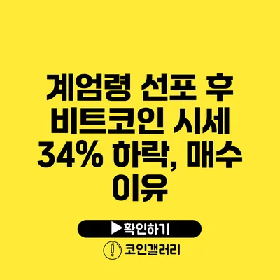 계엄령 선포 후 비트코인 시세 34% 하락, 매수 이유