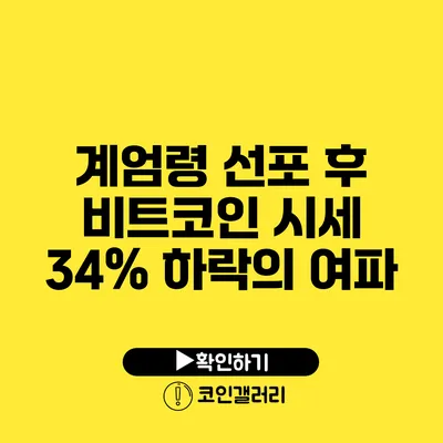 계엄령 선포 후 비트코인 시세 34% 하락의 여파