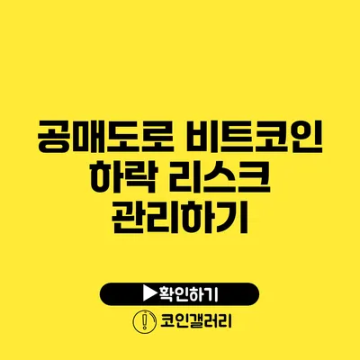 공매도로 비트코인 하락 리스크 관리하기