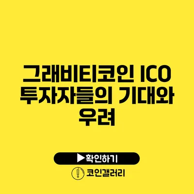 그래비티코인 ICO: 투자자들의 기대와 우려