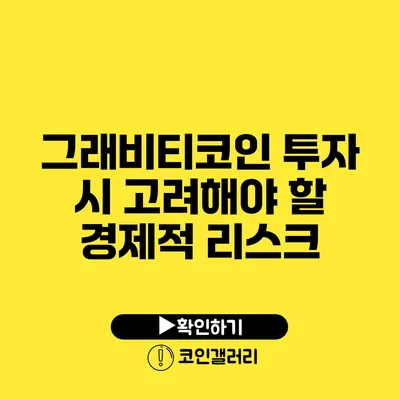 그래비티코인 투자 시 고려해야 할 경제적 리스크