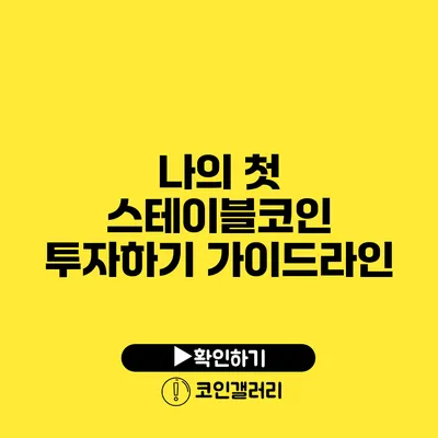 나의 첫 스테이블코인 투자하기: 가이드라인