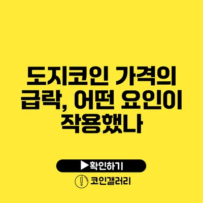 도지코인 가격의 급락, 어떤 요인이 작용했나?