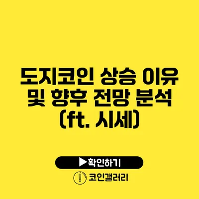 도지코인 상승 이유 및 향후 전망 분석 (ft. 시세)