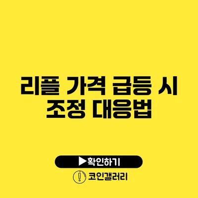 리플 가격 급등 시 조정 대응법