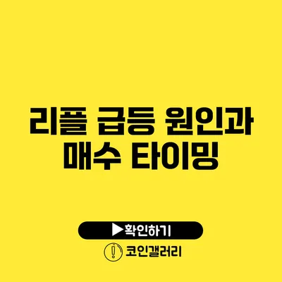 리플 급등 원인과 매수 타이밍