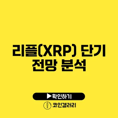 리플(XRP) 단기 전망 분석