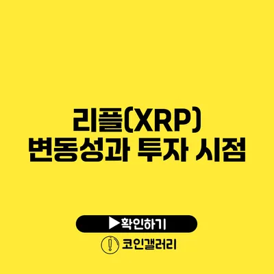 리플(XRP) 변동성과 투자 시점