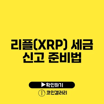 리플(XRP) 세금 신고 준비법