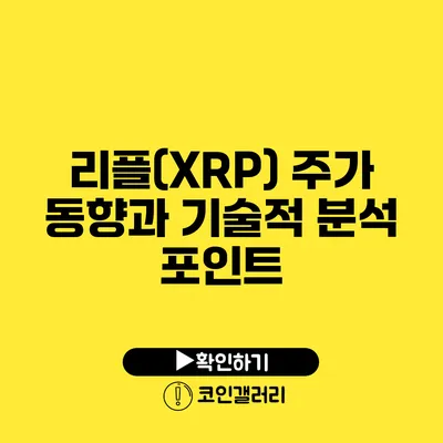 리플(XRP) 주가 동향과 기술적 분석 포인트