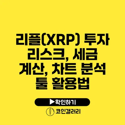 리플(XRP) 투자 리스크, 세금 계산, 차트 분석 툴 활용법