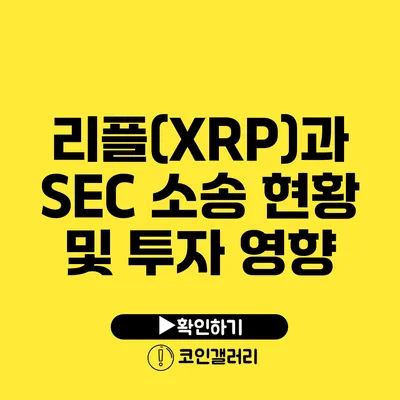 리플(XRP)과 SEC 소송: 현황 및 투자 영향