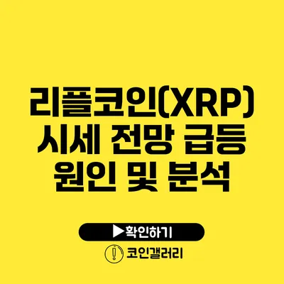 리플코인(XRP) 시세 전망: 급등 원인 및 분석