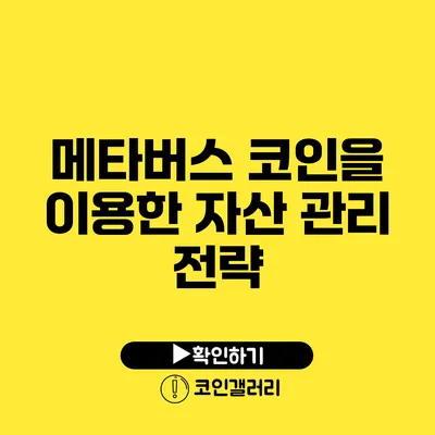 메타버스 코인을 이용한 자산 관리 전략