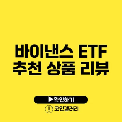 바이낸스 ETF 추천 상품 리뷰