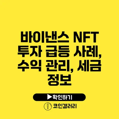 바이낸스 NFT 투자: 급등 사례, 수익 관리, 세금 정보