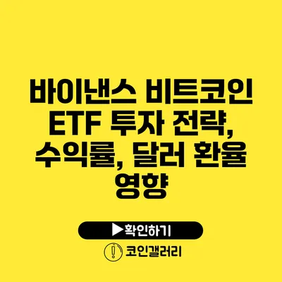 바이낸스 비트코인 ETF 투자 전략, 수익률, 달러 환율 영향