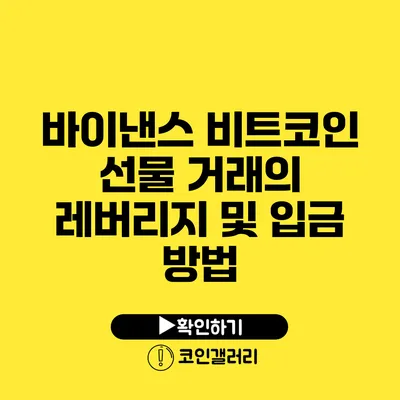 바이낸스 비트코인 선물 거래의 레버리지 및 입금 방법