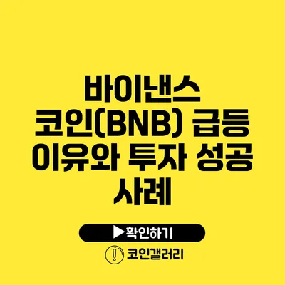 바이낸스 코인(BNB) 급등 이유와 투자 성공 사례