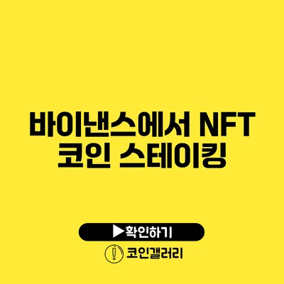 바이낸스에서 NFT 코인 스테이킹