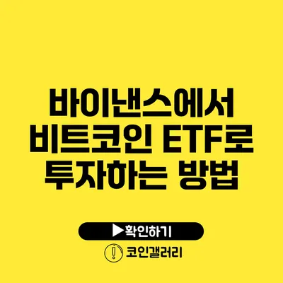 바이낸스에서 비트코인 ETF로 투자하는 방법