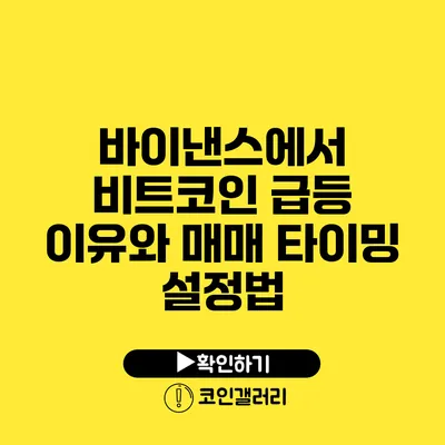 바이낸스에서 비트코인 급등 이유와 매매 타이밍 설정법