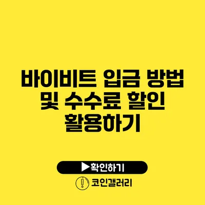 바이비트 입금 방법 및 수수료 할인 활용하기