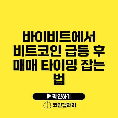 바이비트에서 비트코인 급등 후 매매 타이밍 잡는 법