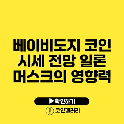 베이비도지 코인 시세 전망: 일론 머스크의 영향력