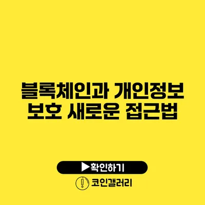 블록체인과 개인정보 보호: 새로운 접근법