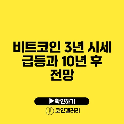 비트코인 3년 시세 급등과 10년 후 전망