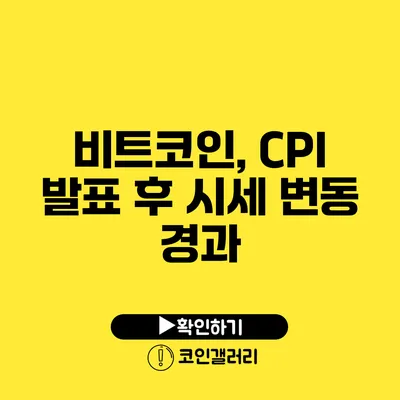 비트코인, CPI 발표 후 시세 변동 경과