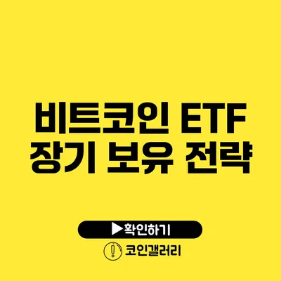 비트코인 ETF 장기 보유 전략