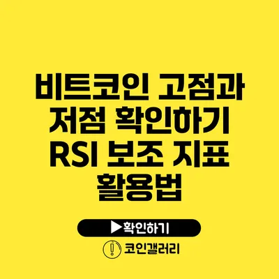 비트코인 고점과 저점 확인하기: RSI 보조 지표 활용법