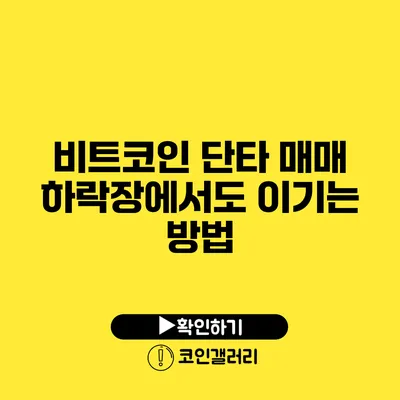 비트코인 단타 매매: 하락장에서도 이기는 방법