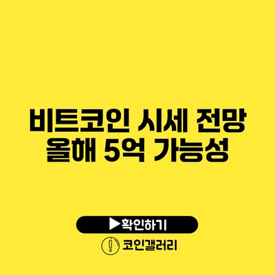 비트코인 시세 전망: 올해 5억 가능성?