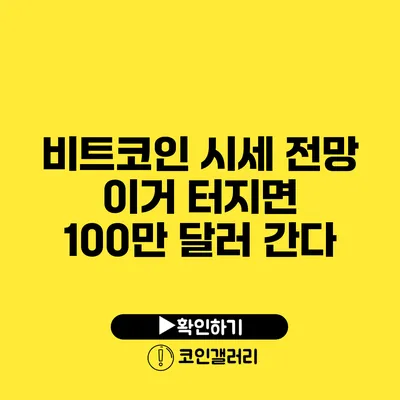 비트코인 시세 전망: 이거 터지면 100만 달러 간다?