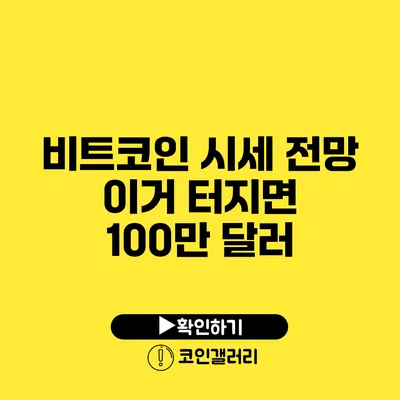 비트코인 시세 전망: 이거 터지면 100만 달러?