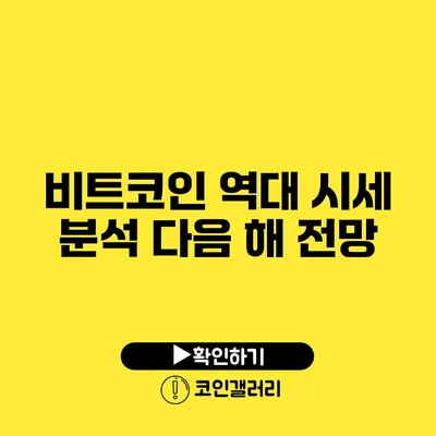 비트코인 역대 시세 분석: 다음 해 전망