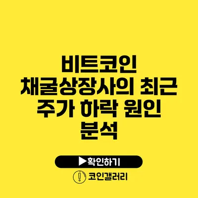 비트코인 채굴상장사의 최근 주가 하락 원인 분석