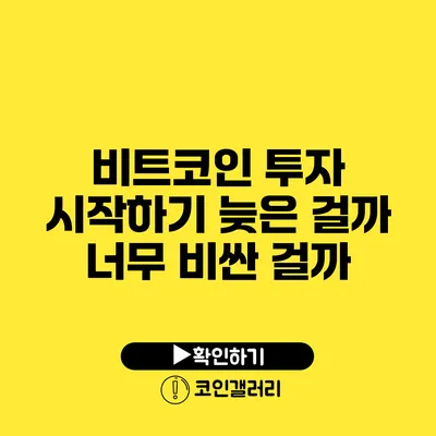 비트코인 투자 시작하기: 늦은 걸까? 너무 비싼 걸까?