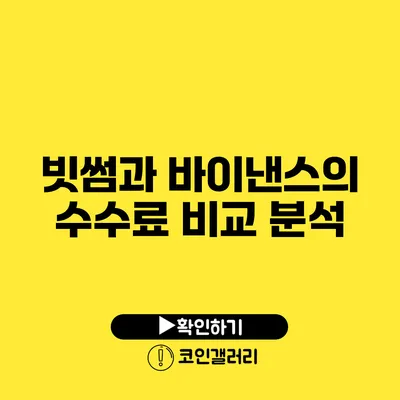 빗썸과 바이낸스의 수수료 비교 분석