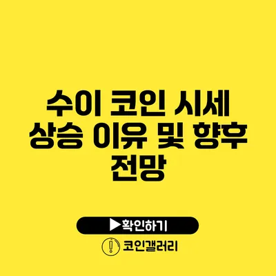 수이 코인 시세 상승 이유 및 향후 전망