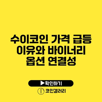 수이코인 가격 급등 이유와 바이너리 옵션 연결성