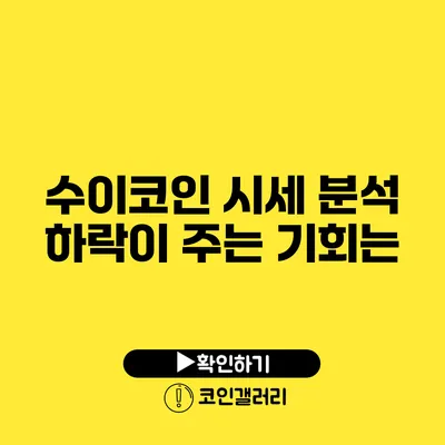 수이코인 시세 분석: 하락이 주는 기회는?